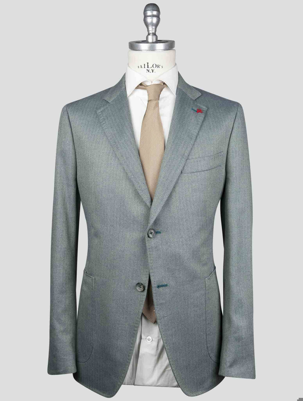 Isaia Зеленый хлопчатобумажный блейзер YX311 Мужской