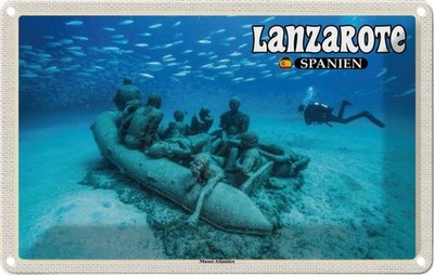 Blechschild 12x18 cm Lanzarote Spanien Museo Atlantico Museum Bildmotiv Reisemot