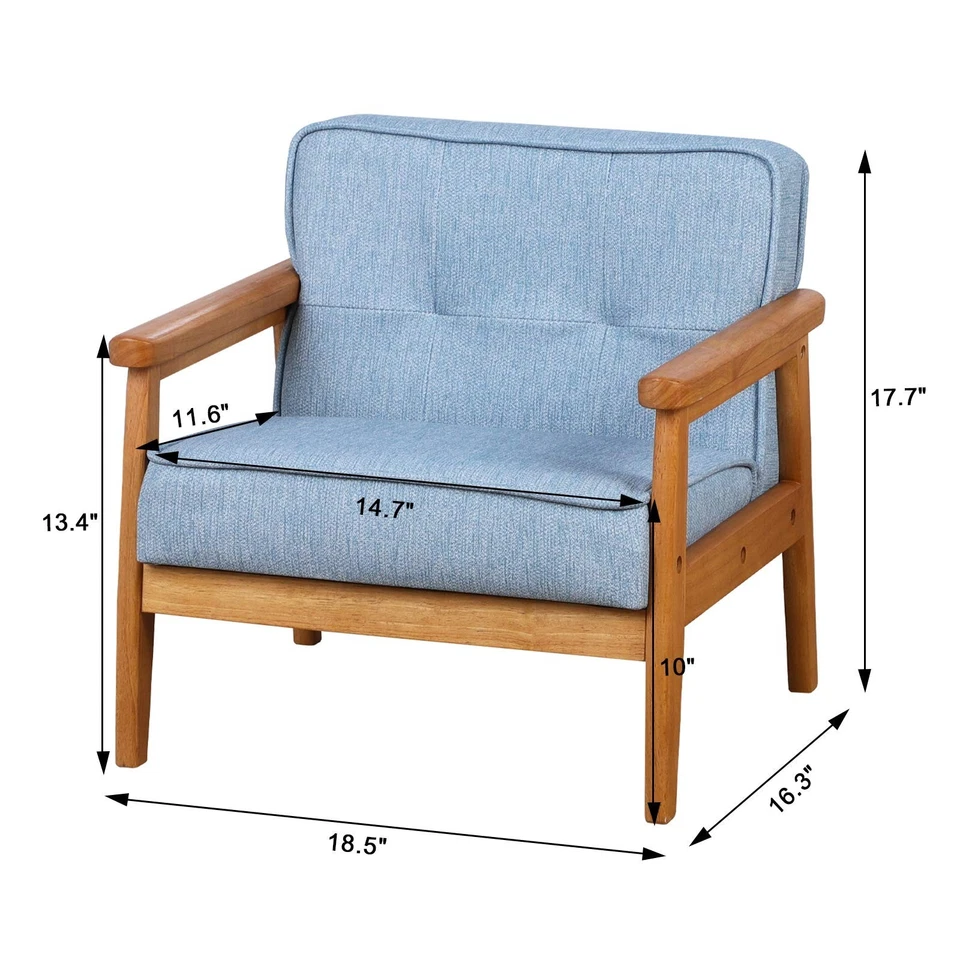 Sillón BabyLand Niños, Sofá Individual Niño Silla con Estructura de Madera Maciza a... Foto 3 de 4