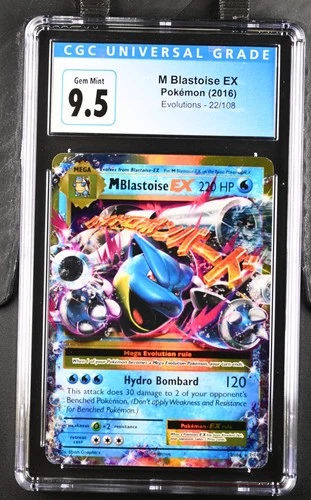 2016 POKEMON XY EVOLUTIONS #22 M BLASTOISE EX CGC 9.5