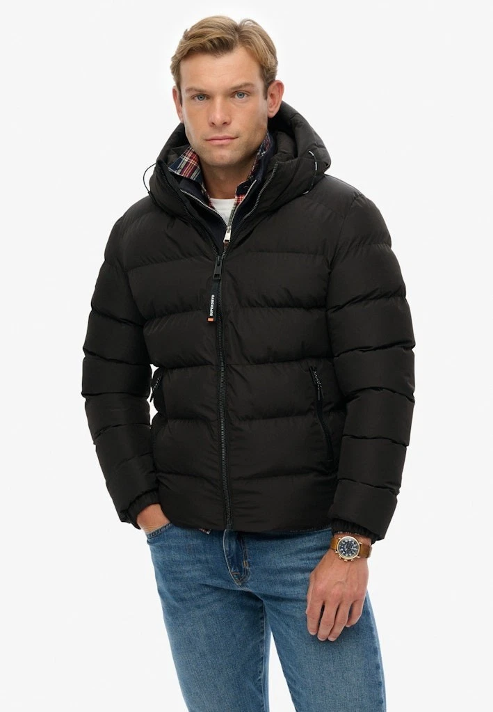 Superdry Jacket Sports Puffer Hooded Quilted Padded Winter Coat Full Zip Black
Opens in a new window