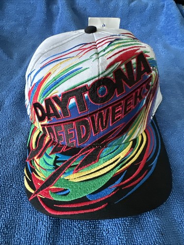 Rare Vtg 1999/90’s Daytona Speedway Nascar Spiral Rainbow Hat NEW WITH TAGS