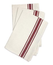 Aunt Martha's PKMAR 3-Pack Retro Maroon 18" x 28" (3 towels), Stripe
