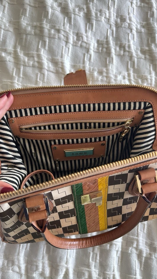 Y2K L.A.M.B. Gwen Stefani 皮革方格钱包 罕见 — 第 2/4 张图片