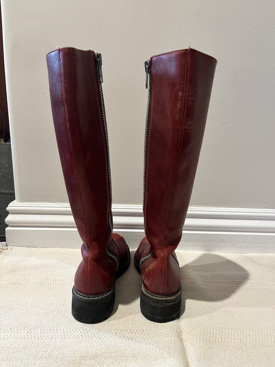 Vintage John Fluevog CeCe Tall Leather Boots - Red Oxblood  display picture 3