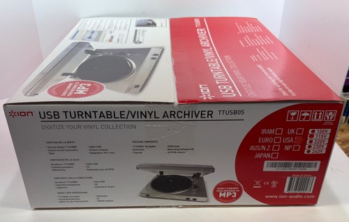 ION Giradischi USB Vinile a MP3 Convertitore Digitale NUOVO SCATOLA APERTA TTUSB05 - Foto 8 di 13