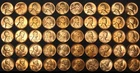 1955 P LINCOLN CENT WHEAT PENNY UNCIRCULATED ROLL 50 COINS UNC - LOT # 10