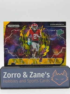 Zion Branch Panini Prizm Draft Picks 2025 Fearless #F-ZBH Gold Ice