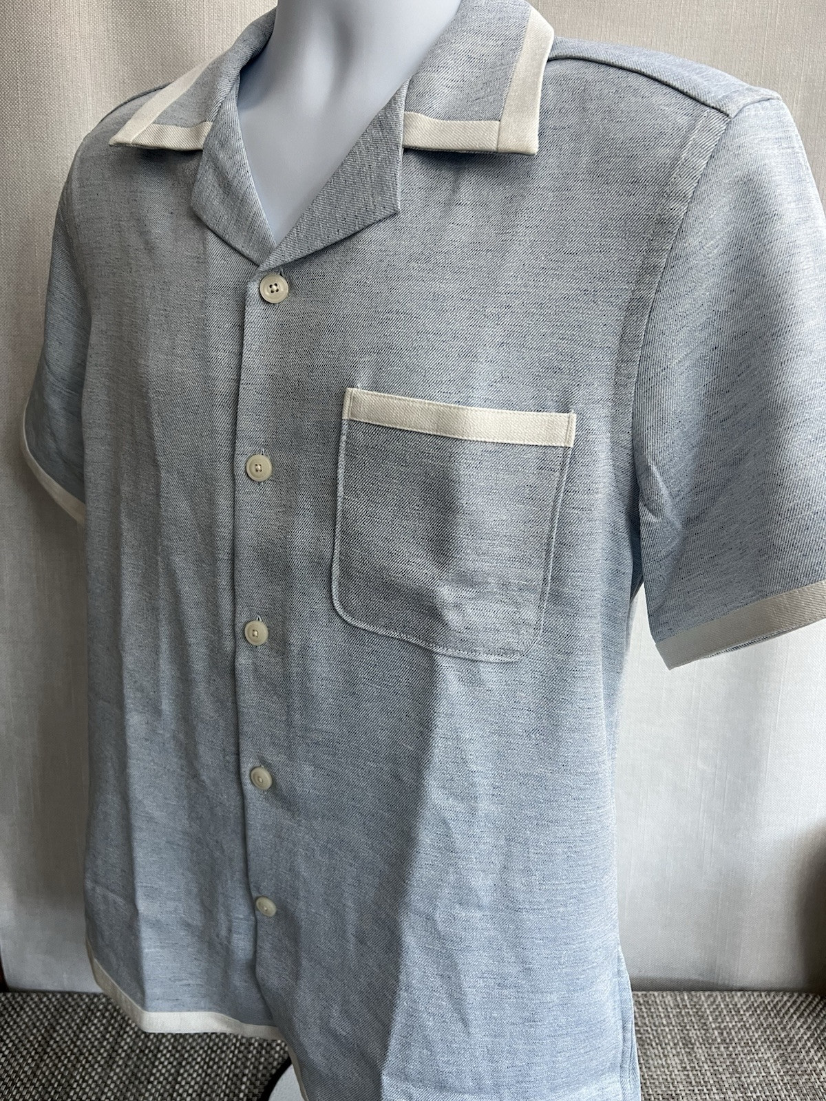 New Men's REISS Light Blue Long Sleeve Shirt image 5