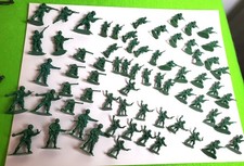Vintage Lot of Miniature Plastic Army Men 1 inch Tiny Toy Soldiers Figures Set