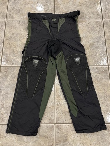Mens Medium PROTO Mesh Lined Black & Green cargo Paintball Pants
