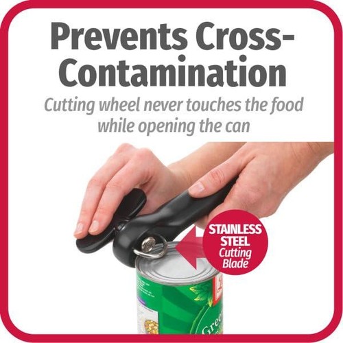 Good Cook Can Opener, Safe Cut Manual Can Opener, No Sharp Can Edges, Black - Picture 3 of 12