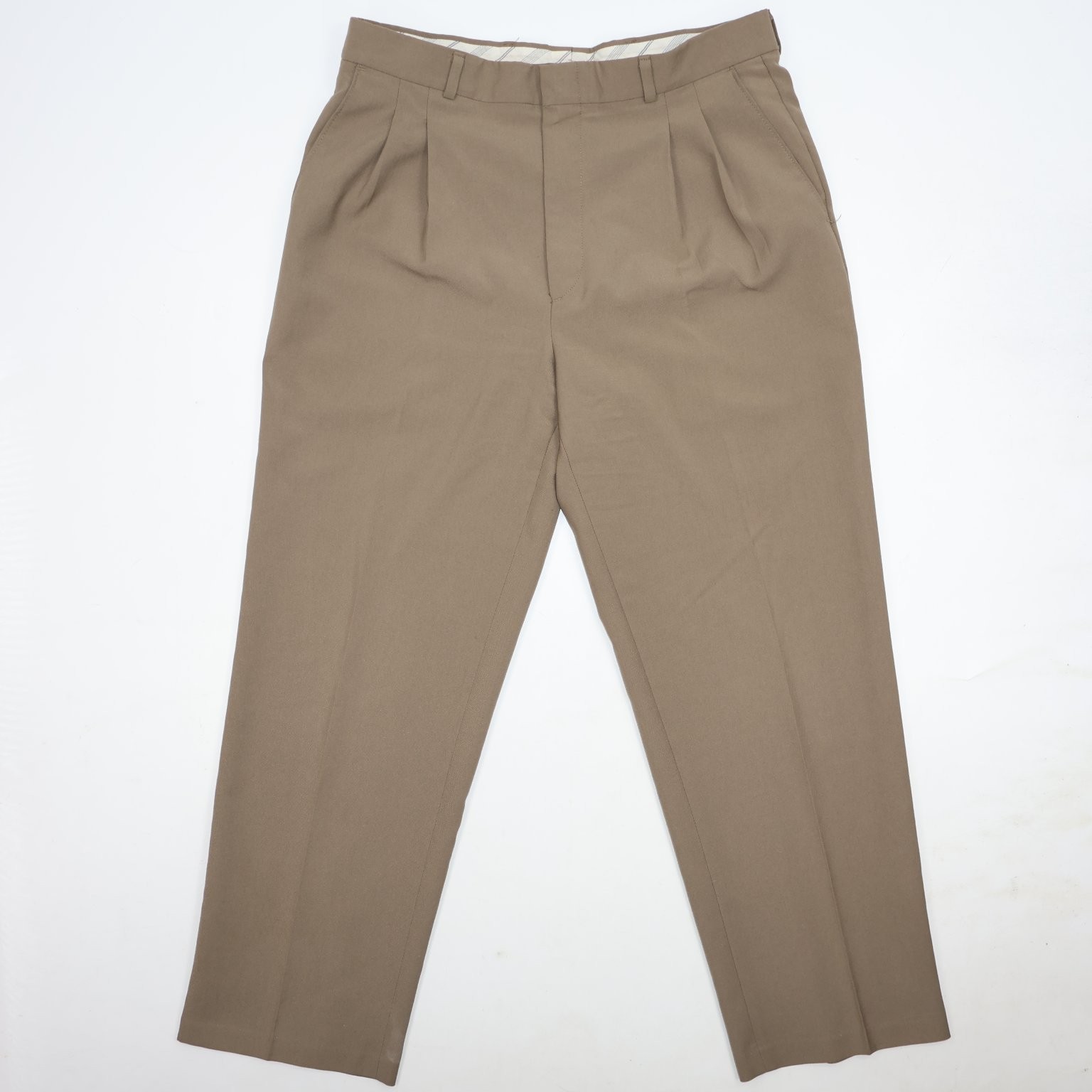 Levi's Men's Khaki W34 L30 Pleated Travelers Polyester Wool Dress Pants