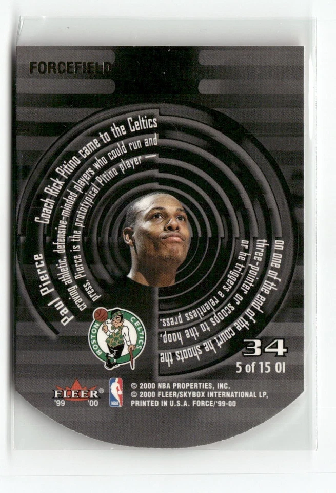 2000/01 FLEER FORCE OPERATION INVASION FORCEFIELD PAUL PIERCE # 5 OF 15 OI - Image 2 of 2