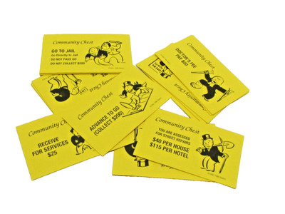 Monopoly Board Game Replacement  16 Community Chest cards  1975-2000     (BG2)