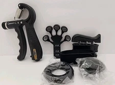 5pc Hand Grip Strengthener Forearm Workout Kit, Adjustable Grip Strength Trainer