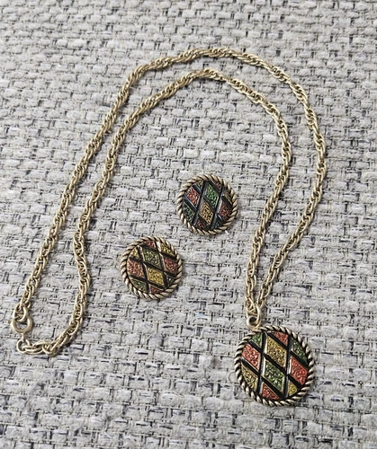 197s Vintage Sarah Coventry Mosaic #7522 - 3 Piece Jewelry Set