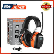 027 AM FM Radio Headphones with Digital Display, 25Db NRR, Safety Ear Protection