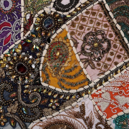 Art Decor Handarbeit Bodenkissen Perlen Bohemian Hippie Zigeunerkissen Meditation - Bild 5 von 6