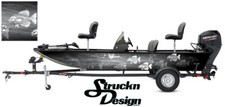 Crappie Fishing Bass Fish Boat Black Grey Skeletons Vinyl Decal Graphic US Wrap 