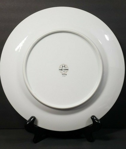 3-Melody 7101 Fine China Floral Pattern 10.25" Dinner Plates White & Lavender - Picture 5 of 10