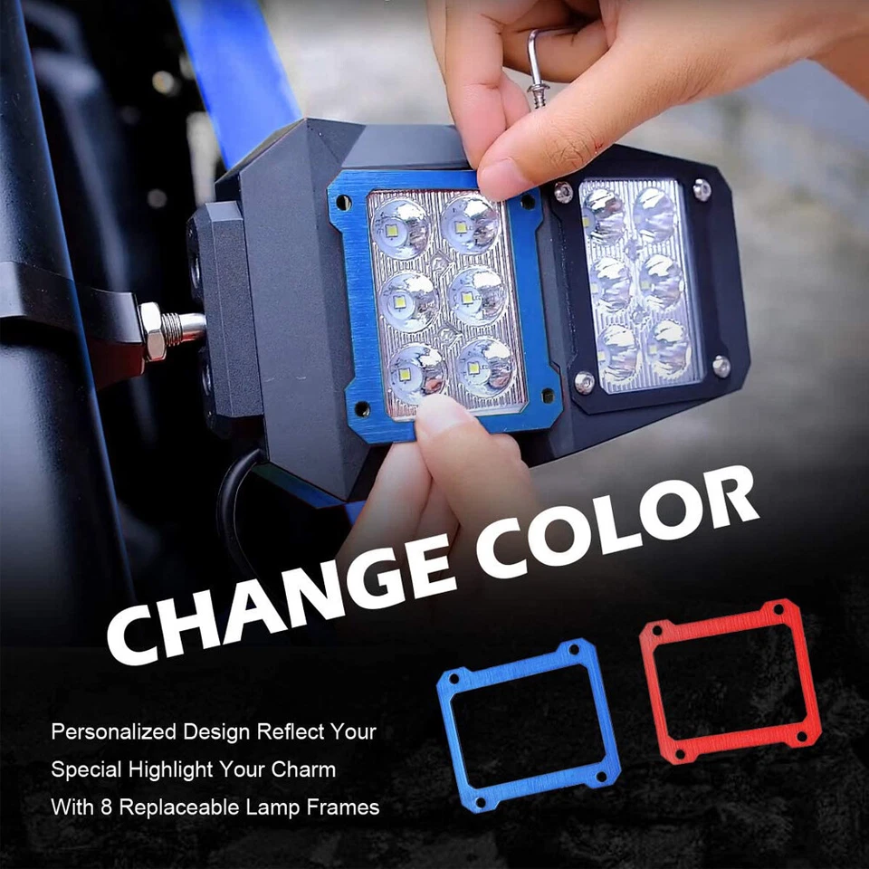 Espejos retrovisores laterales para Can-Am Maverick X3 Commander 1000 UTV + cable de luz LED Foto 3 de 4