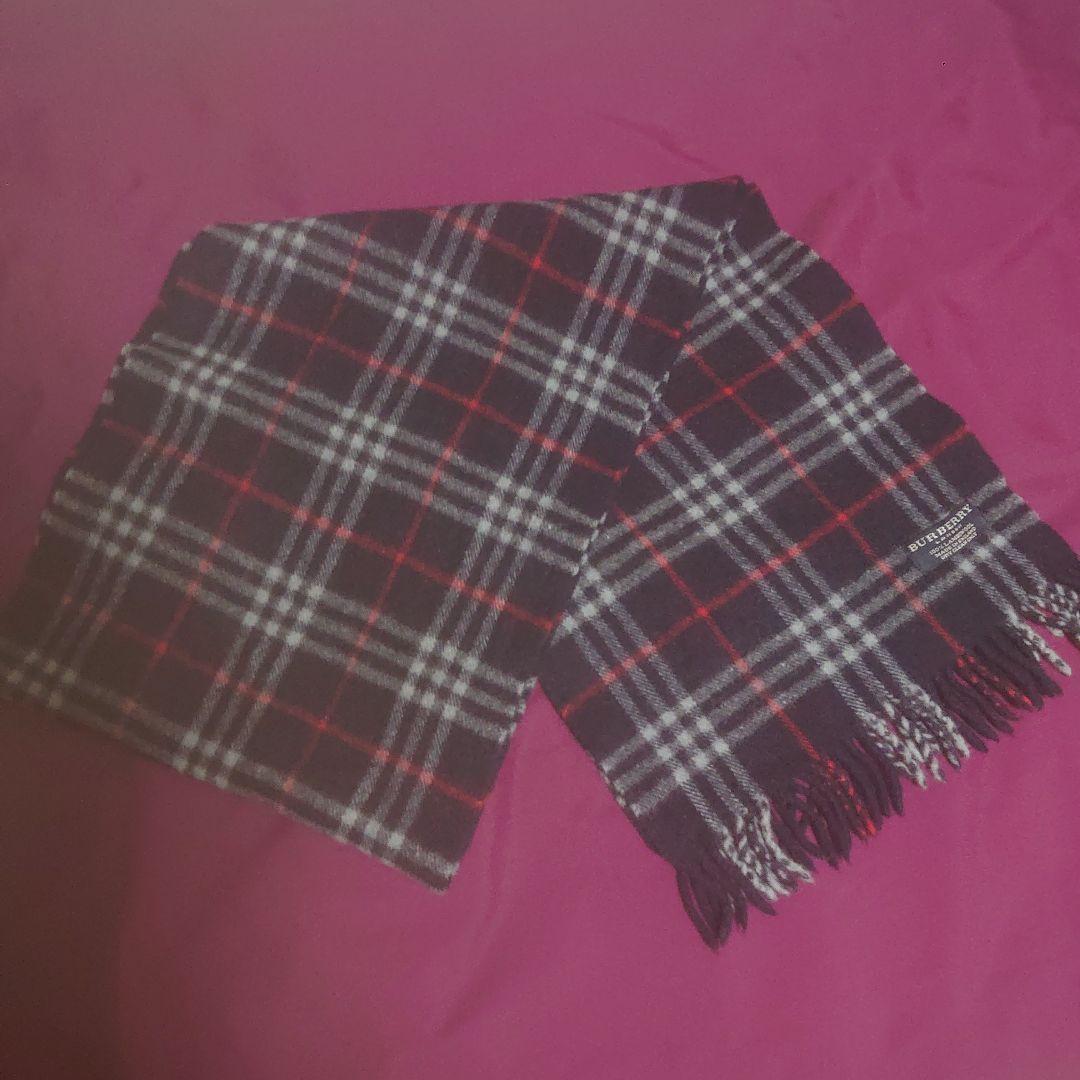 Burberry Nova Check Navy Muffler Scarf Made in England New Tag
