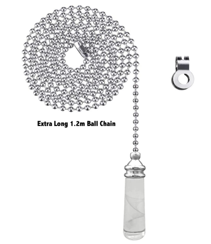 Traditional Crystal Style Designer Bathroom Light Pull Chain For Light Switch - Picture 6 of 20