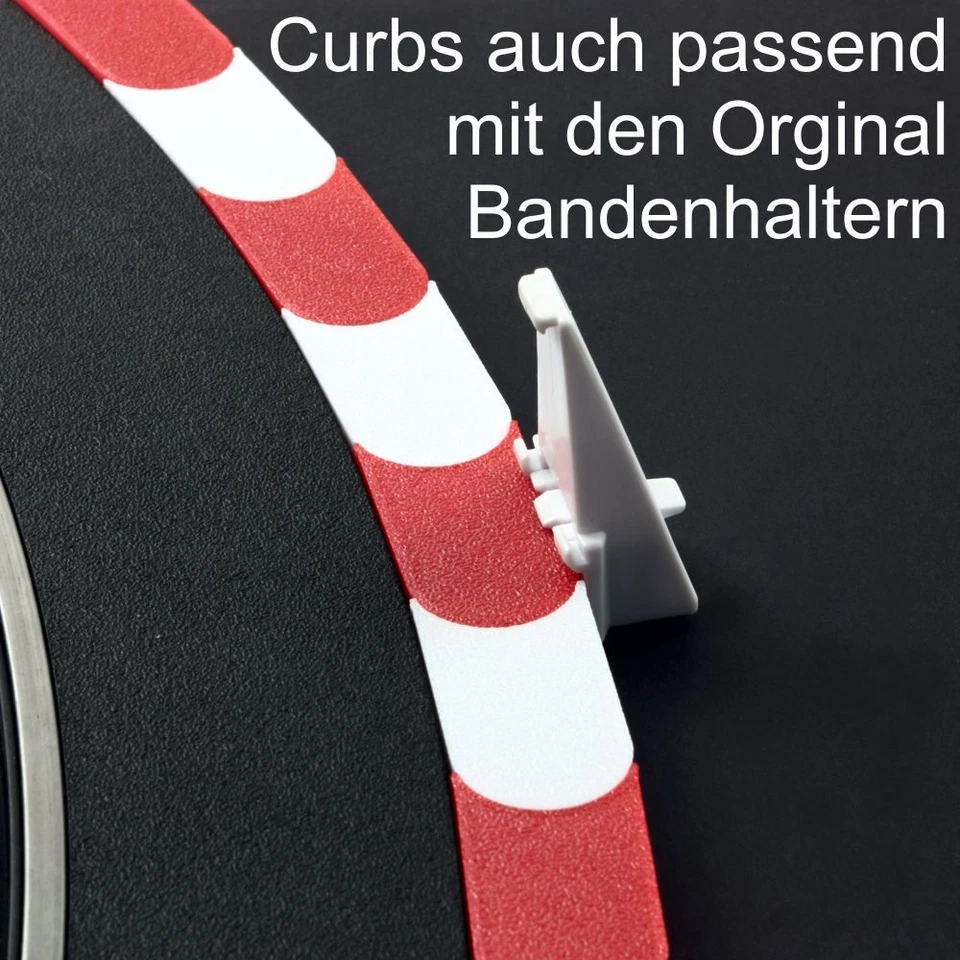 3m Curbs für Carrera 124 132 EVO Kurven Geraden Bordstein Randstreifen Rot Weiß - Bild 3 von 3