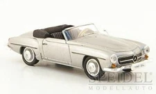 HO 1:87 Ricko # 38393 - Mercedes 190 SL (W121 BII), Silver Top Down