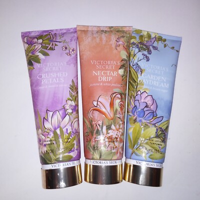 Set of 3 Victoria Secret Body Lotion Garden Daydream Nectar Drip Crushed Petals