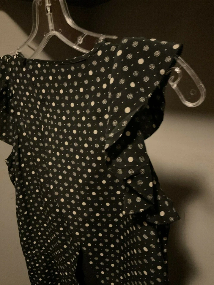 MADEWELL Silk romper shorts XXS petalplay black polka dot  - Image 4 of 4