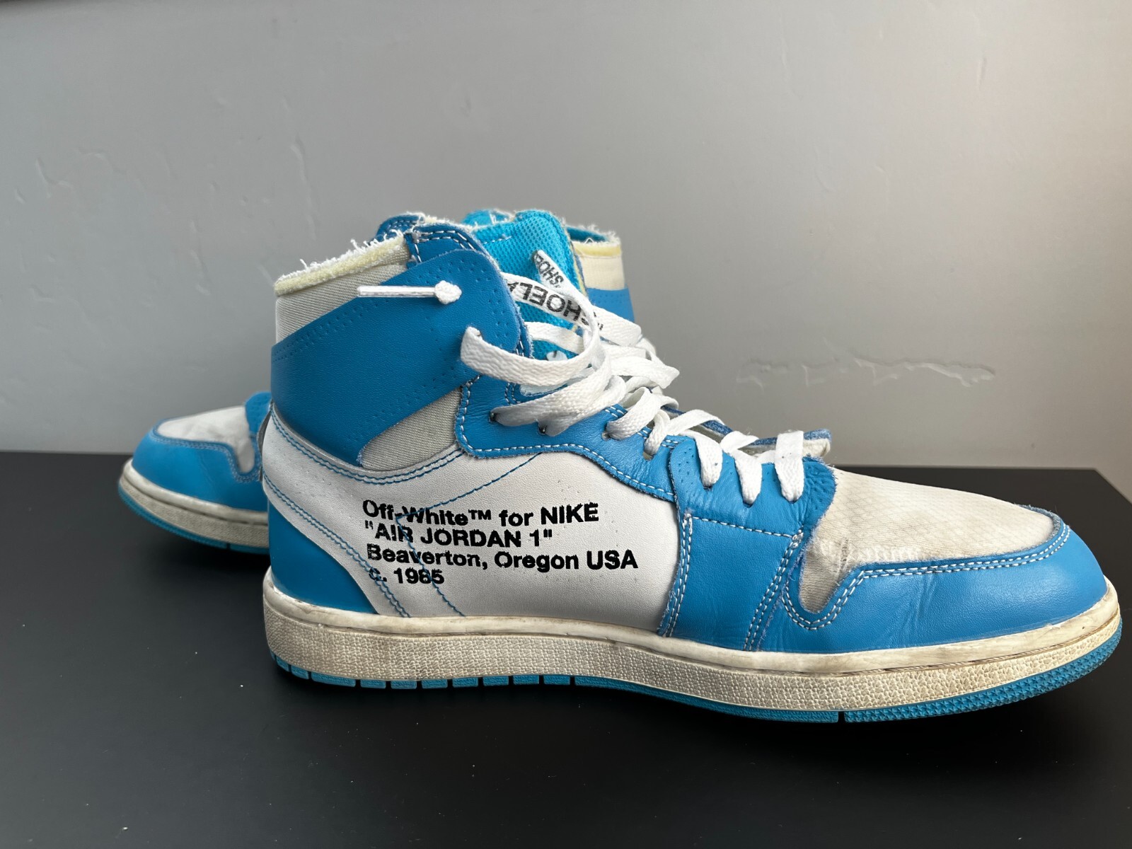 Jordan Off White x Jordan 1 Retro High OG UNC 2018 Size 9 Beaters