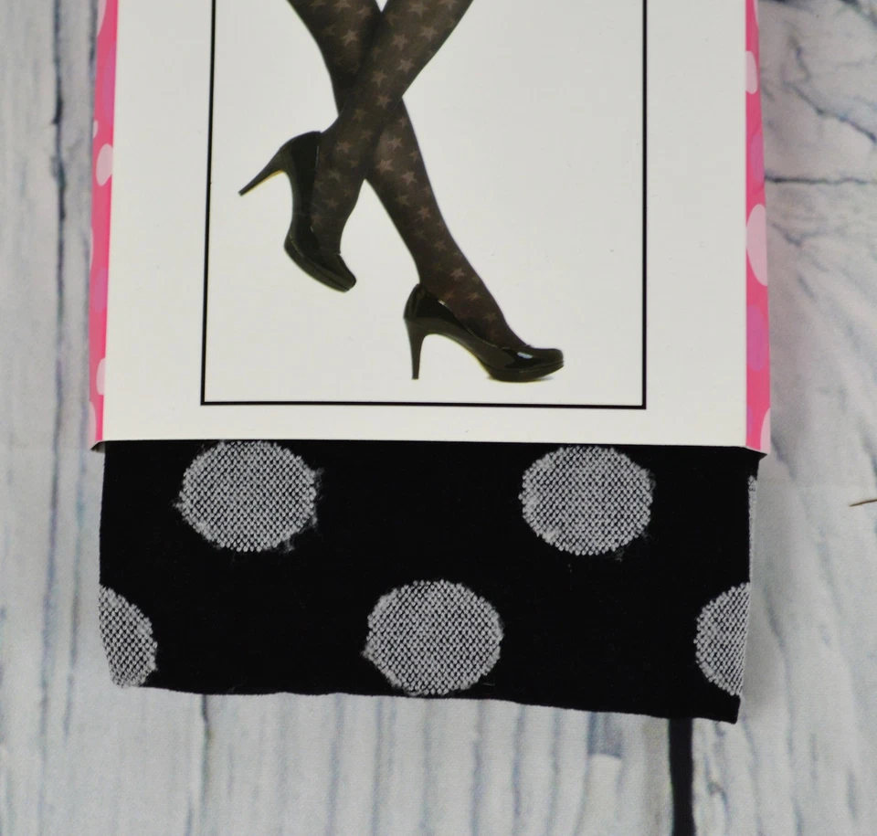 Joe Boxer Pull-On Stretch Knit Fashion Tights Legwear Stockings Polka Dot S/M - Image 2 of 4