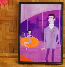 Shag Josh Agle Man in the Purple Suit Framed Art Print Card Pop Tiki