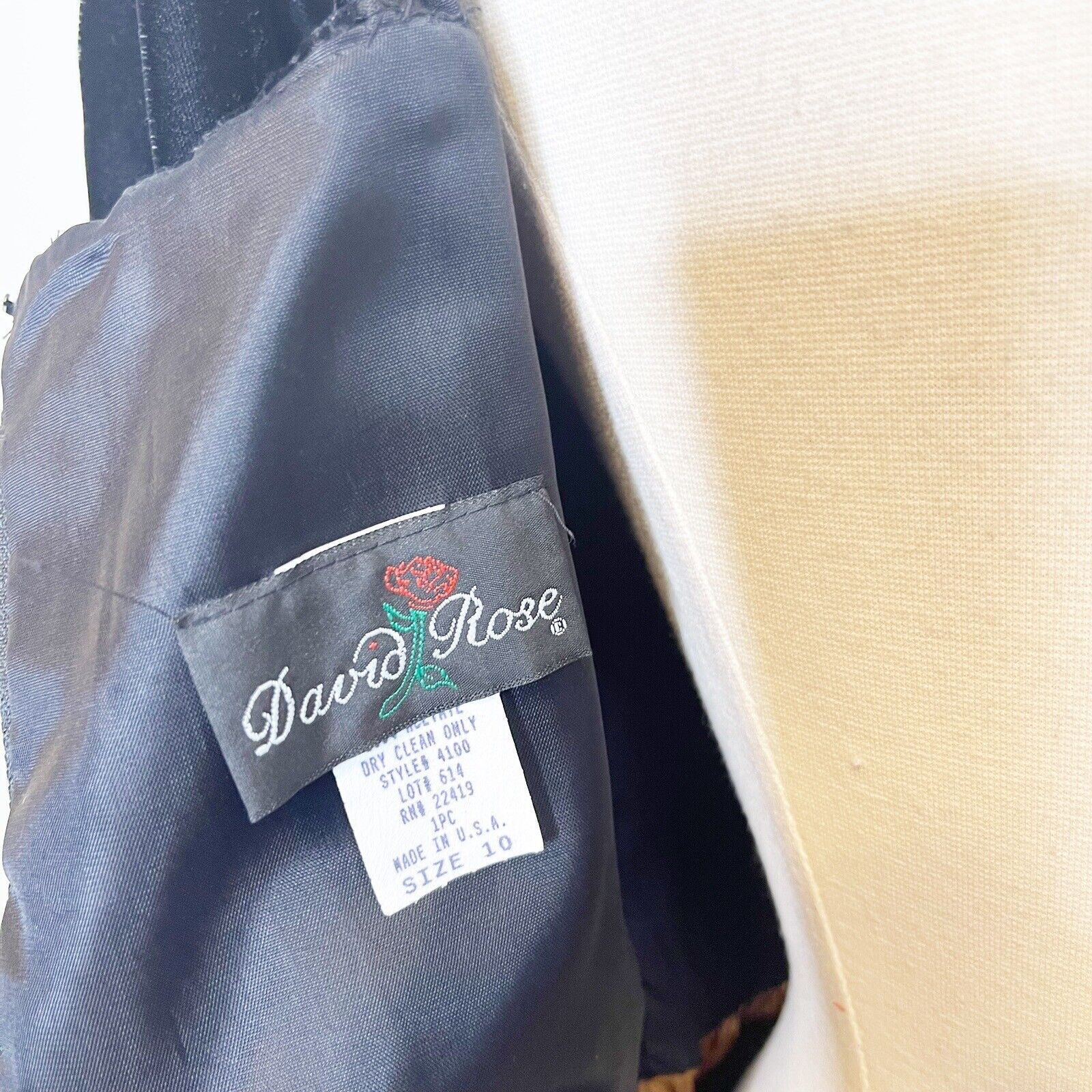 Vintage 90s Size 10 David Rose Ball Gown Black Ve… - image 7