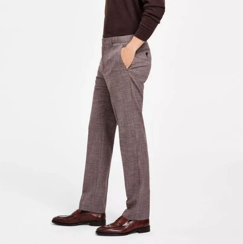 Tommy Hilfiger Men's Modern Fit TH Flex Dress Pants Grey Red Check Houndstooth