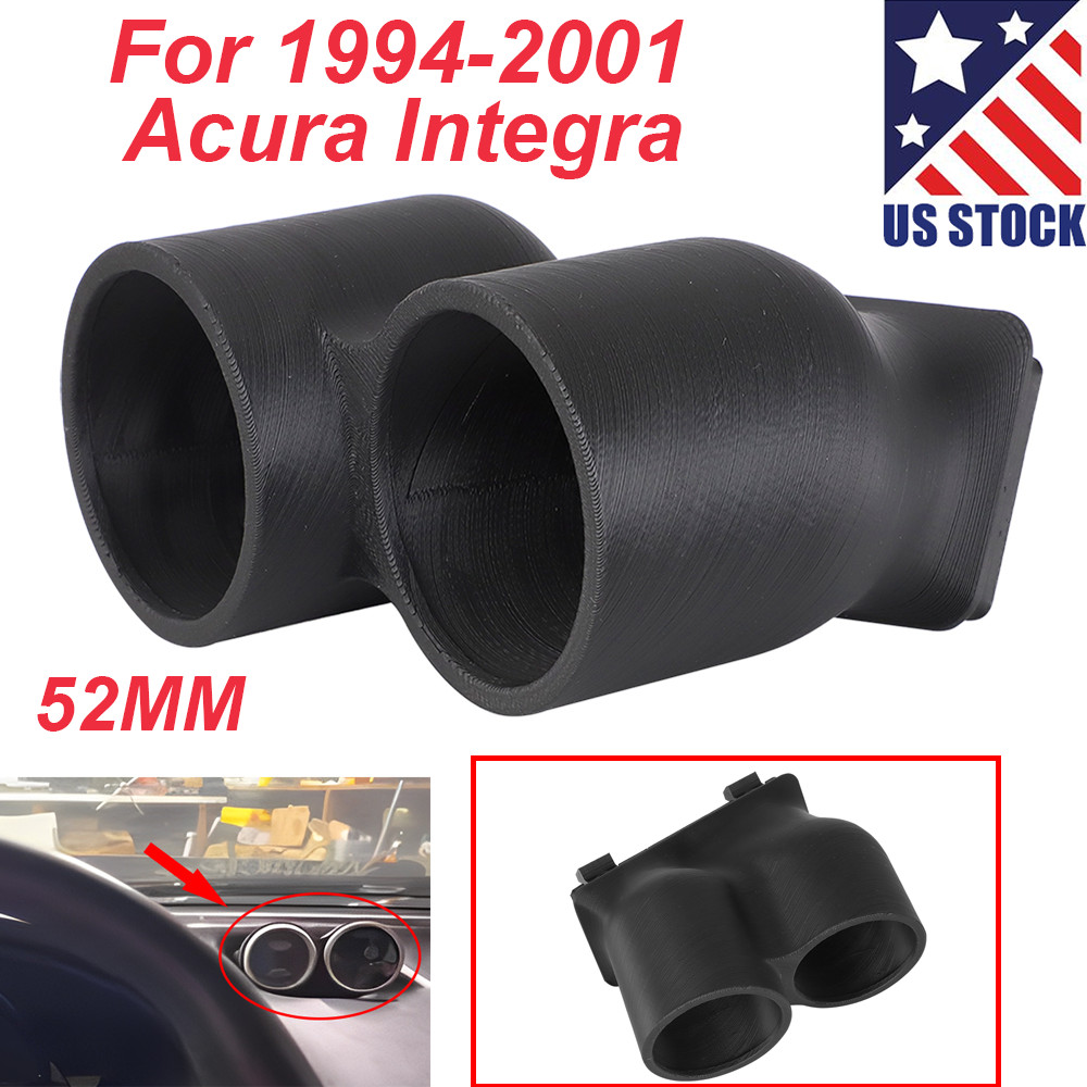 FOR 1994-2001 2000 1999 Acura INTEGRA 52MM DUAL GAUGE POD MOUNT CLOCK Black