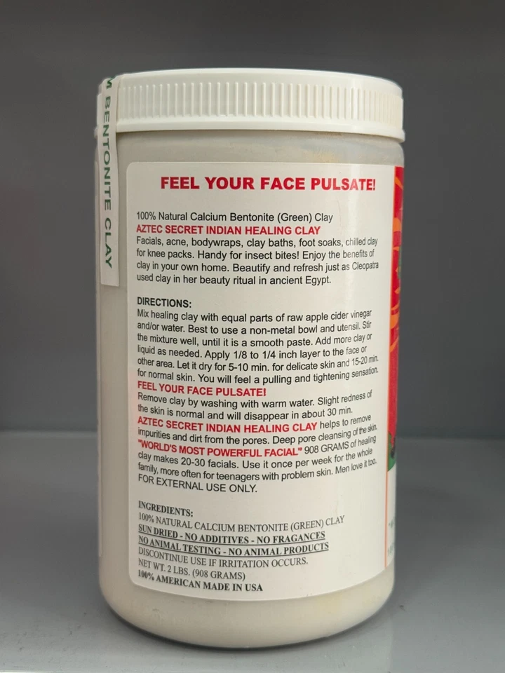 Aztec Secret Jar Indian Healing Clay 2 lb–Deep Cleansing Facial Free UK Delivery - Image 2 of 4