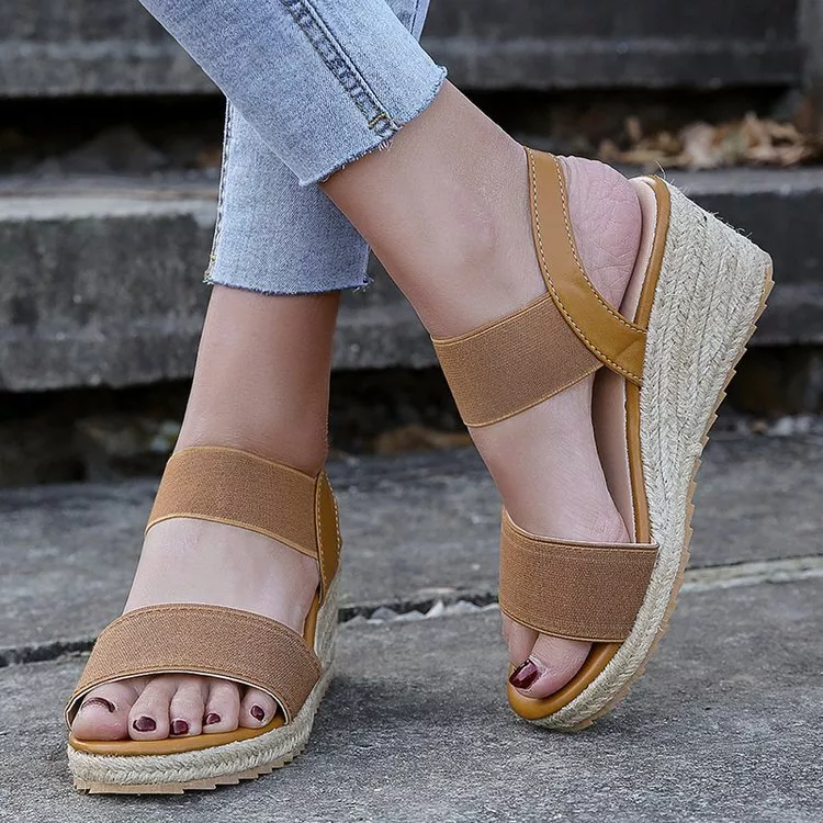 Summer Women Platform High Heel Espadrilles Wedge Sandals Ankle Strap Shoes Size