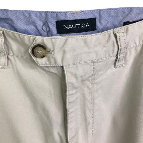 Nautica Chino Pants Mens Sz W32 L32 Beige "The Beacon Pant" Tailored Fit Stretch - Picture 10 of 10