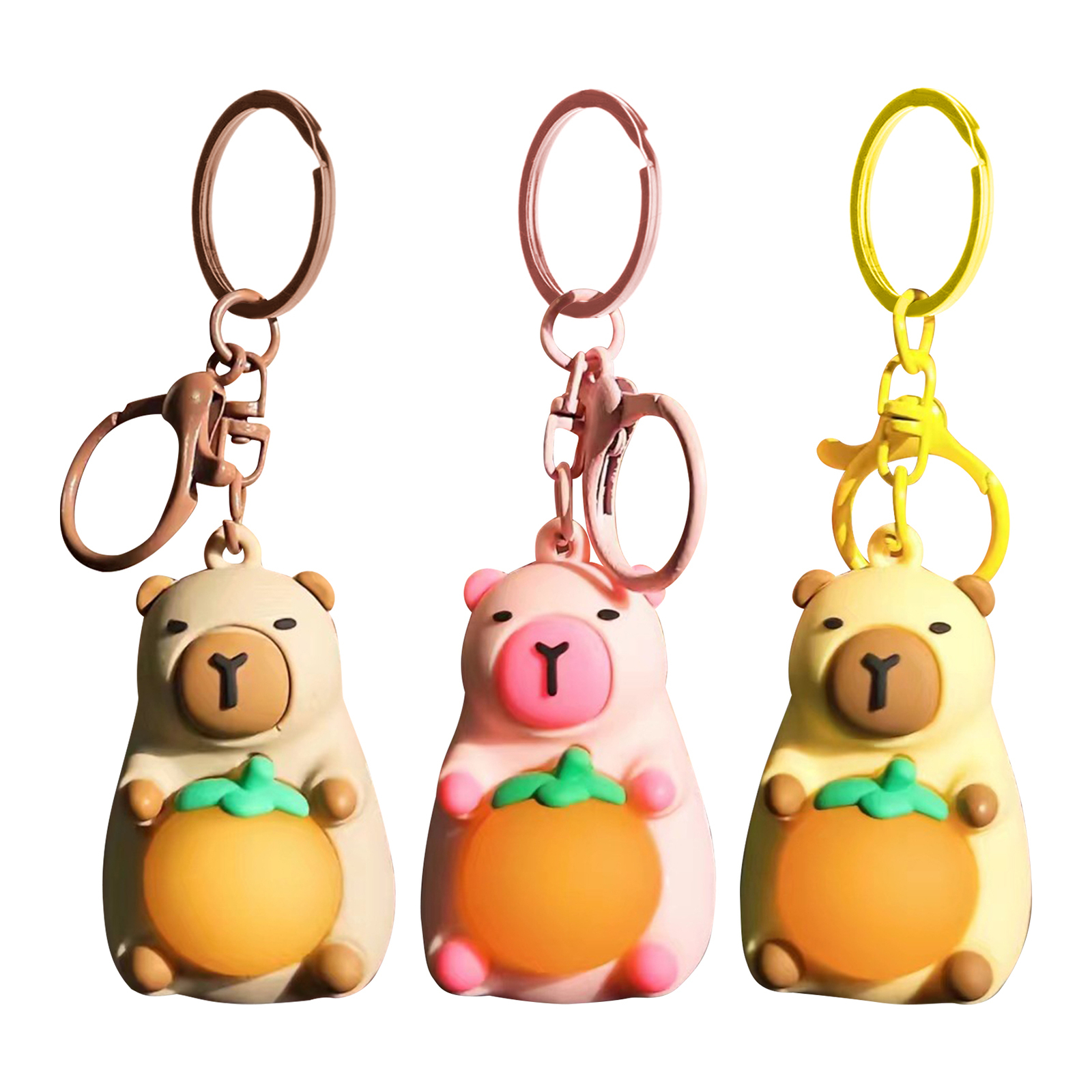 Adorable Light-Up Capybara Keychain Creative Animal Pendant Doll