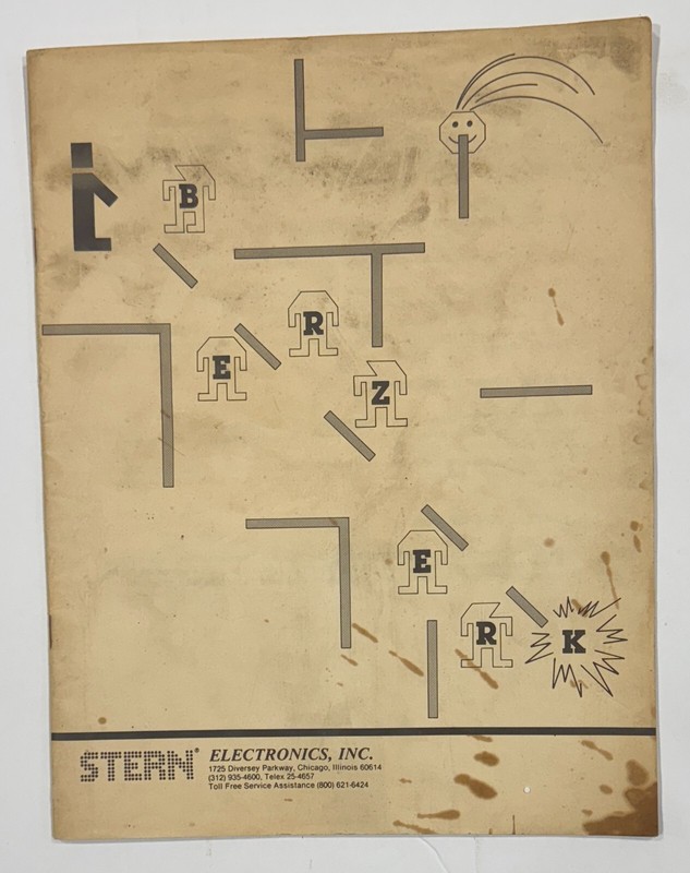 1980 Original Stern Bezerk Manual w/ Power Supply Schematic