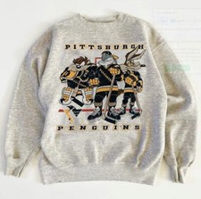 Pittsburgh Penguins NHL Looney Tunes graphic ash Sweatshirt size 2XL KV23204