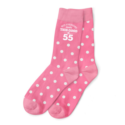 55th Birthday Gift Socks Present Gift Idea Her Women 55 Year Old Size 4-7  UK