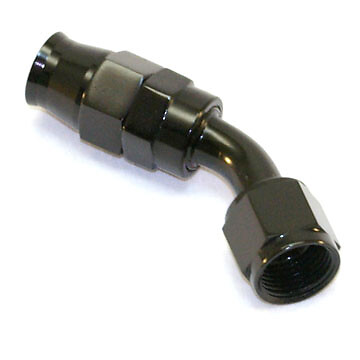 AN Fitting to SS Line 45° Adaptor, -10 Black -10AN