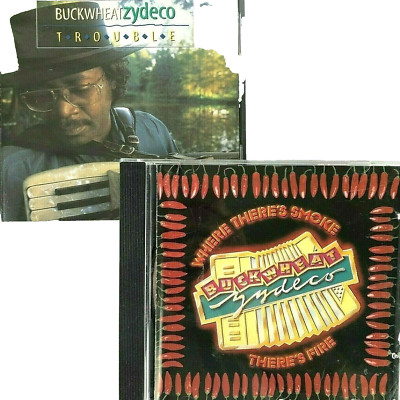 Buckwheat Zydeco 2 CD Bundle Trouble Where Theres Smoke Fire Accordion 90s Cajun