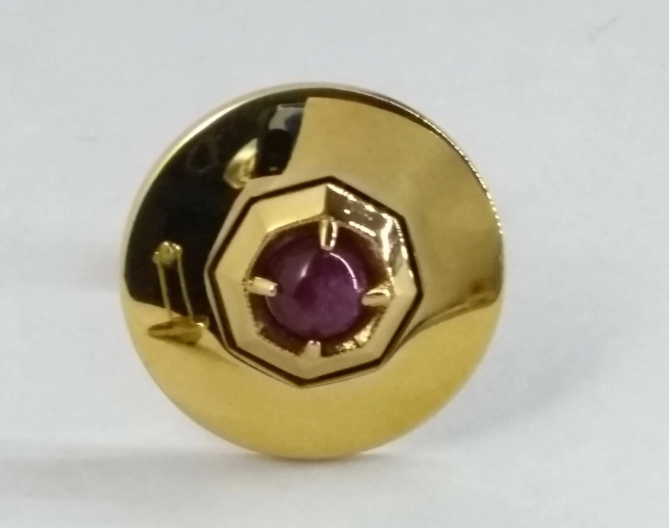 Vintage Sterling Silver 24kt Gold KaratClad Synthetic Ruby Cufflinks - Image 3 of 4