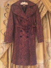 Bnwt €275 Biba Snakeprint Trench-coat