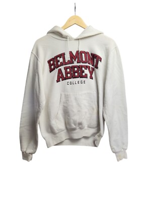 Vintage Champion Belmont Abbey College Hoodie White